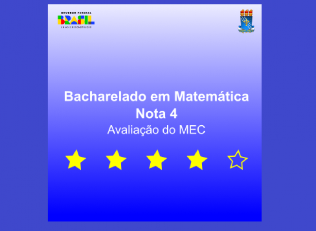 Curso de bacharelado em Matemática da UFPB recebe nota 4 do MEC.