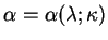 $\alpha=\alpha(\lambda;\kappa)$