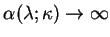 $\alpha(\lambda;\kappa)\to\infty$