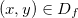 $(x,y)\in D_ f$