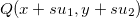 $Q(x+su_1,y+su_2)$