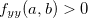 $f_{yy}(a,b)>0$