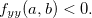 $f_{yy}(a,b)<0.$