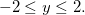 $-2\leq y\leq 2.$