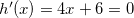$h’(x)=4x+6=0$