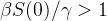 \begin{equation} \label{espalhar} \beta S(0)/\gamma >1 \end{equation}