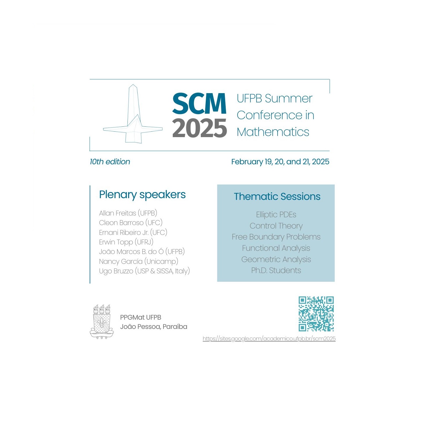 Imagem da notícia UFPB Summer Conference in Mathematics (SCM 2025)